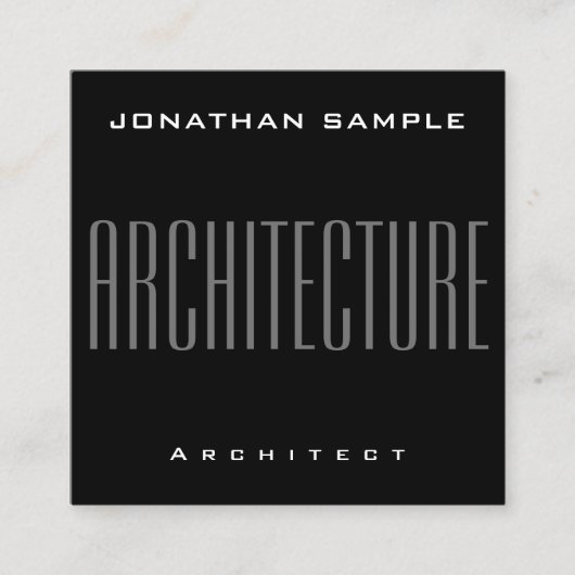 Moderne, elegante Professional Business Architectu Vierkante Visitekaartje (Voorkant)