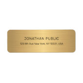 Moderne, elegante Professional Faux Gold-Sjabloon Etiket (Voorkant)