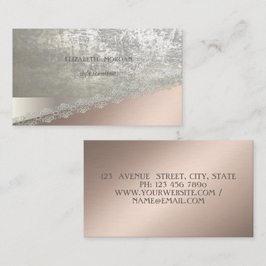 Moderne elegante professional, geometrisch, kant visitekaartje (Voorkant / Achterkant)