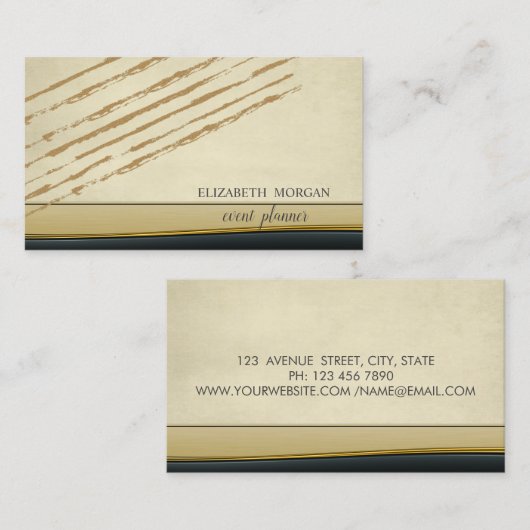 Moderne elegante professional, glitter Stripes Visitekaartje (Voorkant / Achterkant)