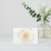 Moderne, elegante Professional, Gold Circles Lotus Visitekaartje (Staand voorkant)