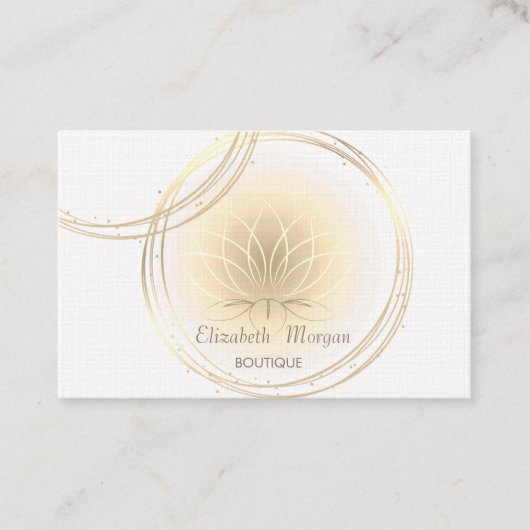 Moderne, elegante Professional, Gold Circles Lotus Visitekaartje (Voorkant)