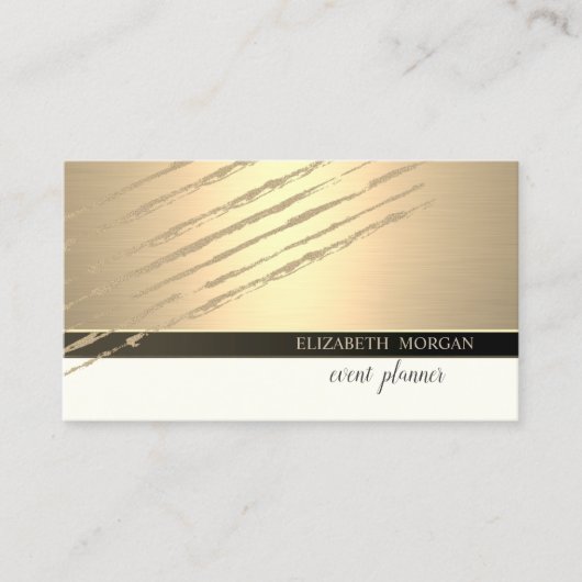 Moderne Elegante Professioneel, Glitter Strepen Visitekaartje (Voorkant)
