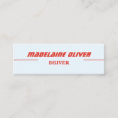 Moderne elegante professionele blauwe bestuurder mini visitekaartje (Voorkant)