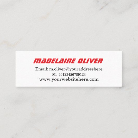 Moderne elegante professionele blauwe bestuurder mini visitekaartje (Achterkant)