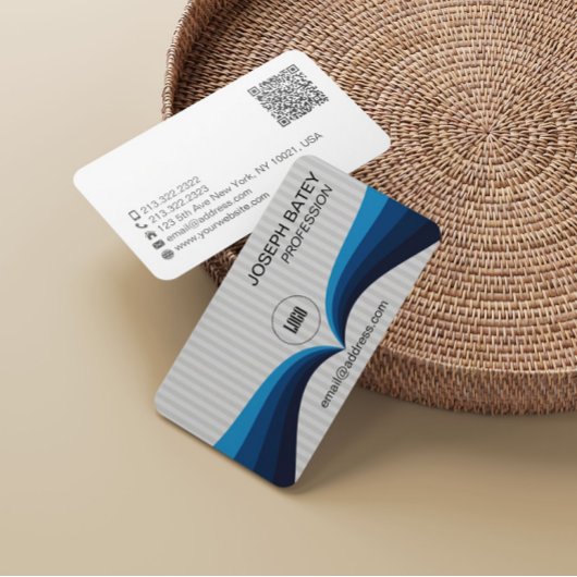 Moderne Elegante Professionele Blauwe Golf QR Code Visitekaartje
