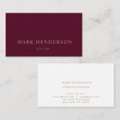 Moderne Elegante Professionele Bourgogne Visitekaartje (Voorkant / Achterkant)