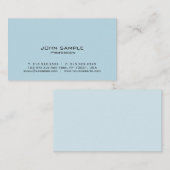 Moderne, elegante professionele, eenvoudige blauw  visitekaartje (Voorkant / Achterkant)