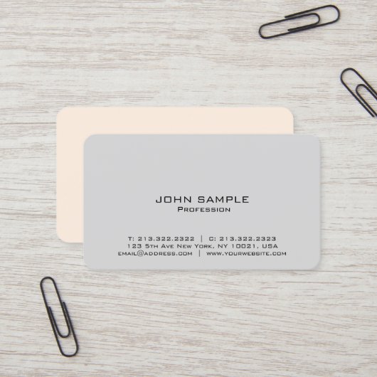 Moderne, elegante professionele, eenvoudige blauw visitekaartje (Voorkant / Achterkant in situ)