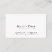 Moderne Elegante Professionele Eenvoudige Witte Vl Visitekaartje (Achterkant)