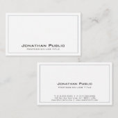 Moderne Elegante Professionele Eenvoudige Witte Vl Visitekaartje (Voorkant / Achterkant)