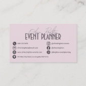 Moderne Elegante Professionele Evenementenplanner Visitekaartje (Achterkant)