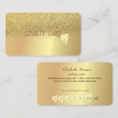 Moderne, elegante professionele glitter Gold Heart Klantenkaartje (Voorkant / Achterkant)