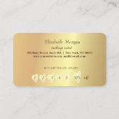 Moderne, elegante professionele glitter Gold Heart Klantenkaartje (Achterkant)