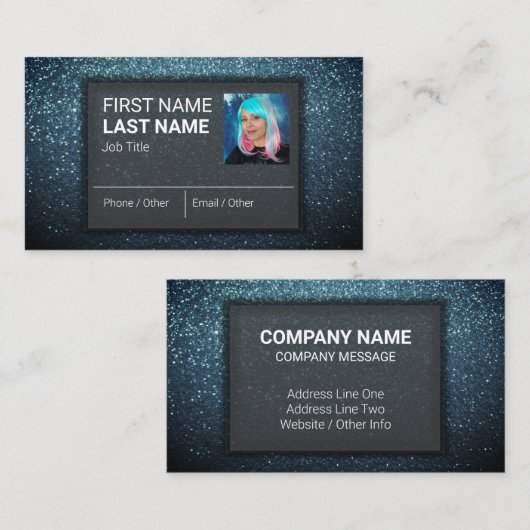 Moderne, elegante professionele glitter Makeup art Visitekaartje (Voorkant / Achterkant)