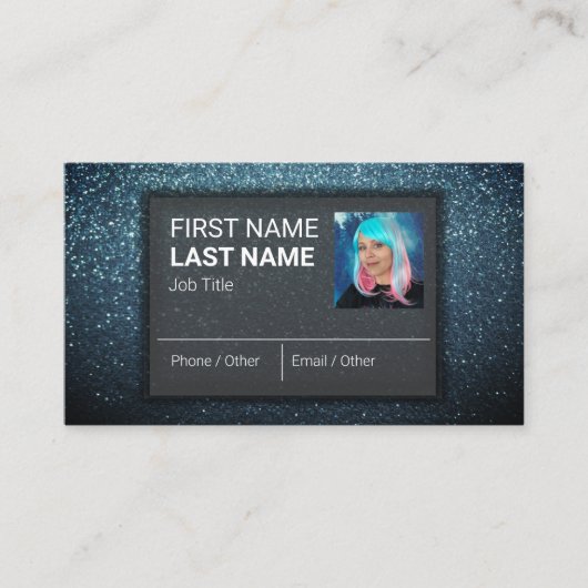 Moderne, elegante professionele glitter Makeup art Visitekaartje (Voorkant)