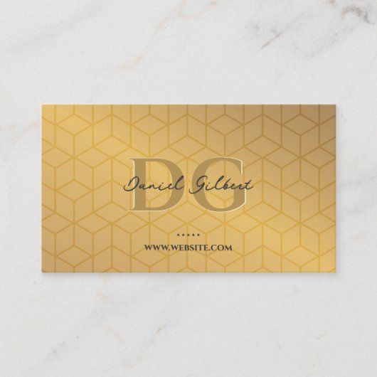 Moderne Elegante Professionele Gouden Geometrische Visitekaartje (Voorkant)