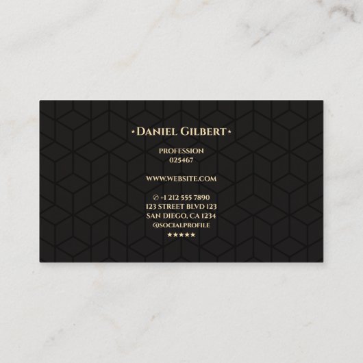 Moderne Elegante Professionele Gouden Geometrische Visitekaartje (Achterkant)