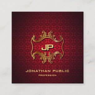 Moderne Elegante Professionele Gouden Monogram Lux Vierkante Visitekaartje
