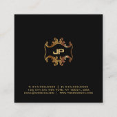 Moderne Elegante Professionele Gouden Monogram Lux Vierkante Visitekaartje (Achterkant)