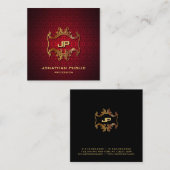 Moderne Elegante Professionele Gouden Monogram Lux Vierkante Visitekaartje (Voorkant / Achterkant)