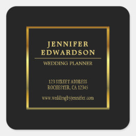 Moderne elegante professionele gouden zwarte produ vierkante sticker