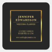 Moderne elegante professionele gouden zwarte produ vierkante sticker (Voorkant)