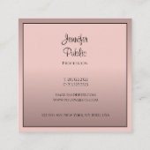 Moderne Elegante Professionele Handgeschreven Sjab Vierkante Visitekaartje (Achterkant)