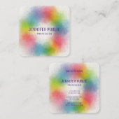 Moderne, elegante professionele kleurrijke Sjabloo Vierkante Visitekaartje (Voorkant / Achterkant)