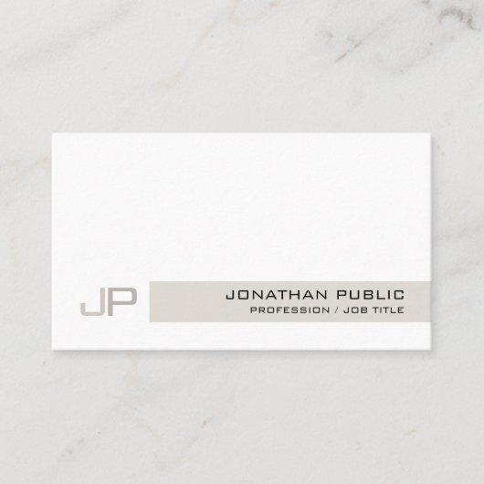 Moderne Elegante Professionele Monogram Chic Visitekaartje (Voorkant)