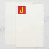 Moderne Elegante Professionele Monogram Rood Geel Briefpapier (Voorkant / Achterkant)