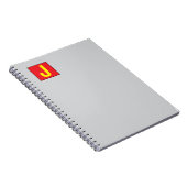 Moderne Elegante Professionele Monogram Rood Geel Notitieboek (Rechterzijde)
