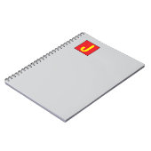 Moderne Elegante Professionele Monogram Rood Geel Notitieboek (Linkerzijde)