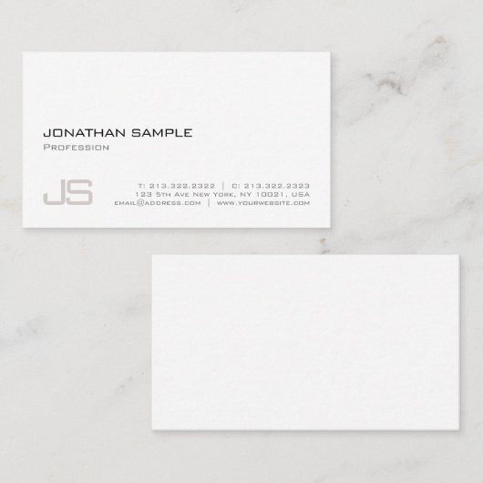 Moderne, elegante, professionele monogram visitekaartje (Voorkant / Achterkant)