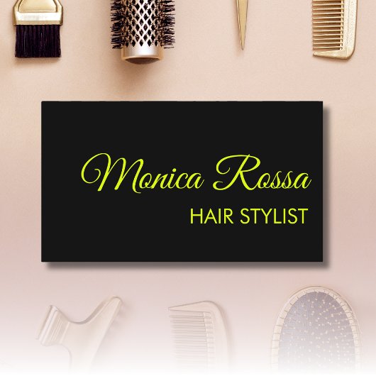 Moderne Elegante Professionele Neon Chartreuse Zwa Visitekaartje