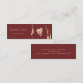 Moderne elegante professionele penseellijn, hart mini visitekaartje (Voorkant / Achterkant)