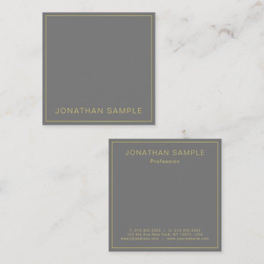 Moderne, elegante professionele Premium-zijderoute Vierkante Visitekaartje (Voorkant / Achterkant)