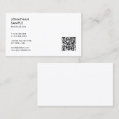 Moderne elegante professionele QR-code Sjabloon Visitekaartje (Voorkant / Achterkant)