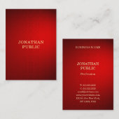 Moderne Elegante Professionele Rode Damast Gouden  Visitekaartje (Voorkant / Achterkant)