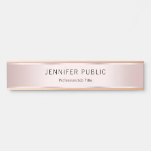 Moderne Elegante Professionele Roze Gouden Naam Ka Deurbordje