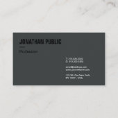 Moderne Elegante Professionele Sjabloon Antraciet Visitekaartje (Achterkant)