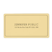 Moderne Elegante Professionele Sjabloon Goud Verze Etiket (Voorkant)