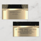 Moderne, elegante professionele Stippen Gold, zwar Visitekaartje (Voorkant / Achterkant)