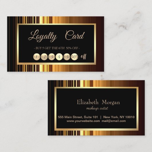 Moderne, elegante professionele Stripes Loyalty Ka (Voorkant / Achterkant)