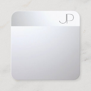 Moderne Elegante Professionele Template Zilveren U Vierkante Visitekaartje
