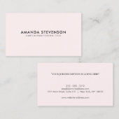 Moderne, elegante, professionele vlek Blush Pink Visitekaartje (Voorkant / Achterkant)
