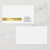 Moderne Elegante Professionele Wit Gouden Vlakte Visitekaartje (Voorkant / Achterkant)