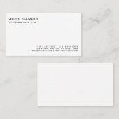 Moderne Elegante Professionele Witte Minimalistisc Visitekaartje (Voorkant / Achterkant)
