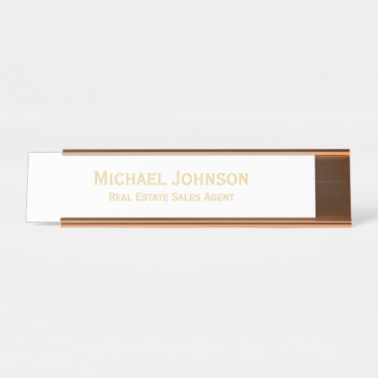 Moderne Elegante Professionele Zakelijke Kantoor T Bureau Naambordje (Voorkant)