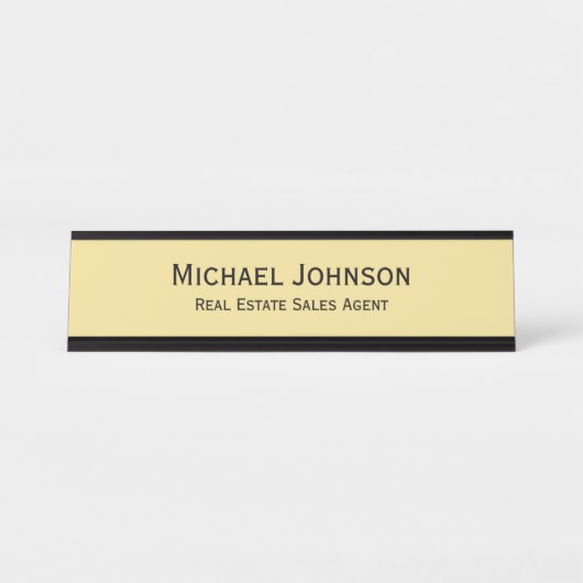 Moderne Elegante Professionele Zakelijke Kantoor T Bureau Naambordje (Voorkant)